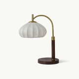 Lampada da Tavolo Vintage in Tessuto e Legno