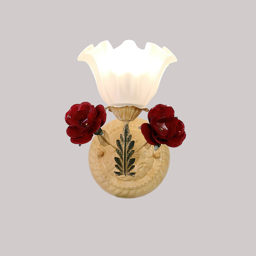 Vintage Rose Glass Wall Lamp
