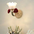 Vintage Rose Glass Wall Lamp