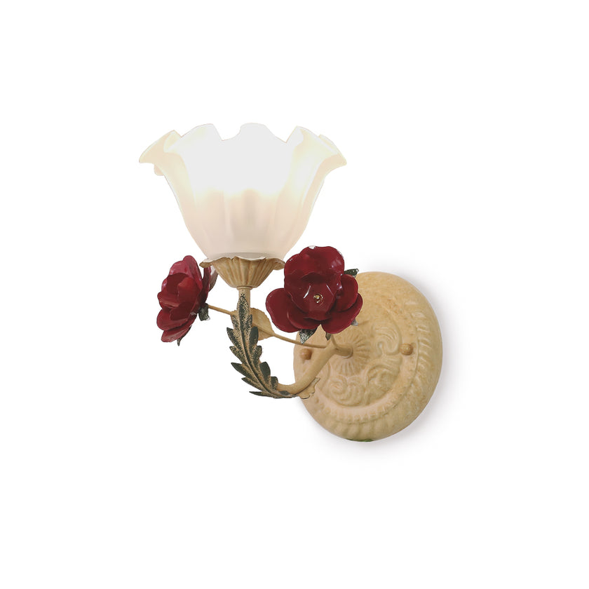Vintage Rose Glass Wall Lamp