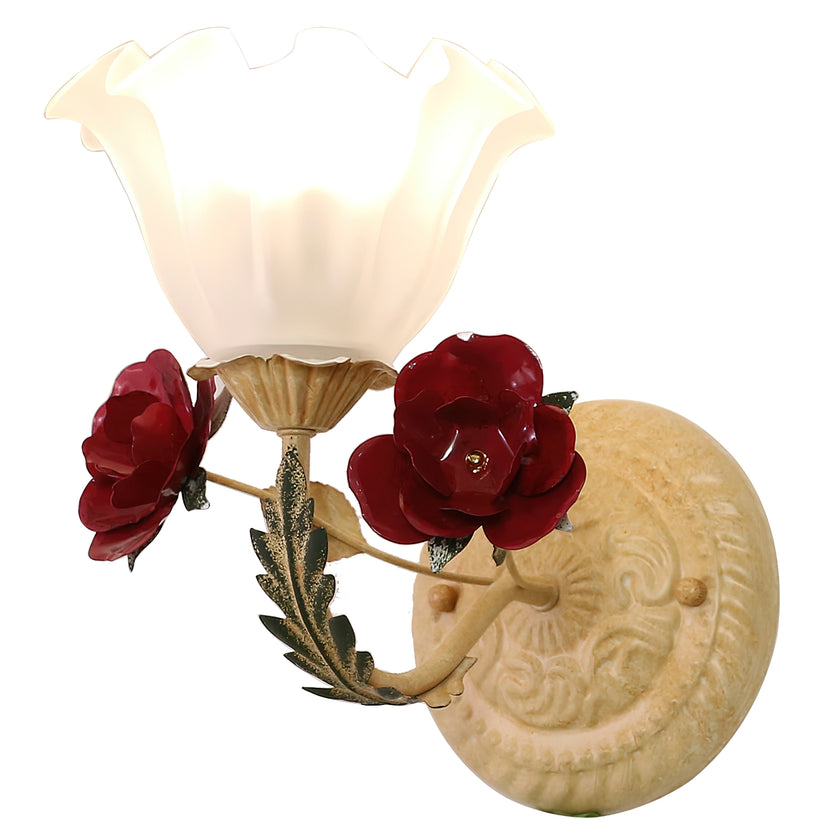 Vintage Rose Glass Wall Lamp