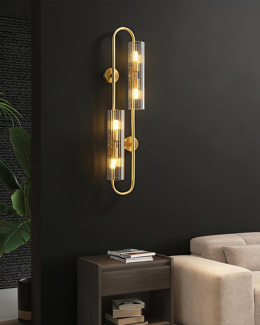 Double Brass Wall Light