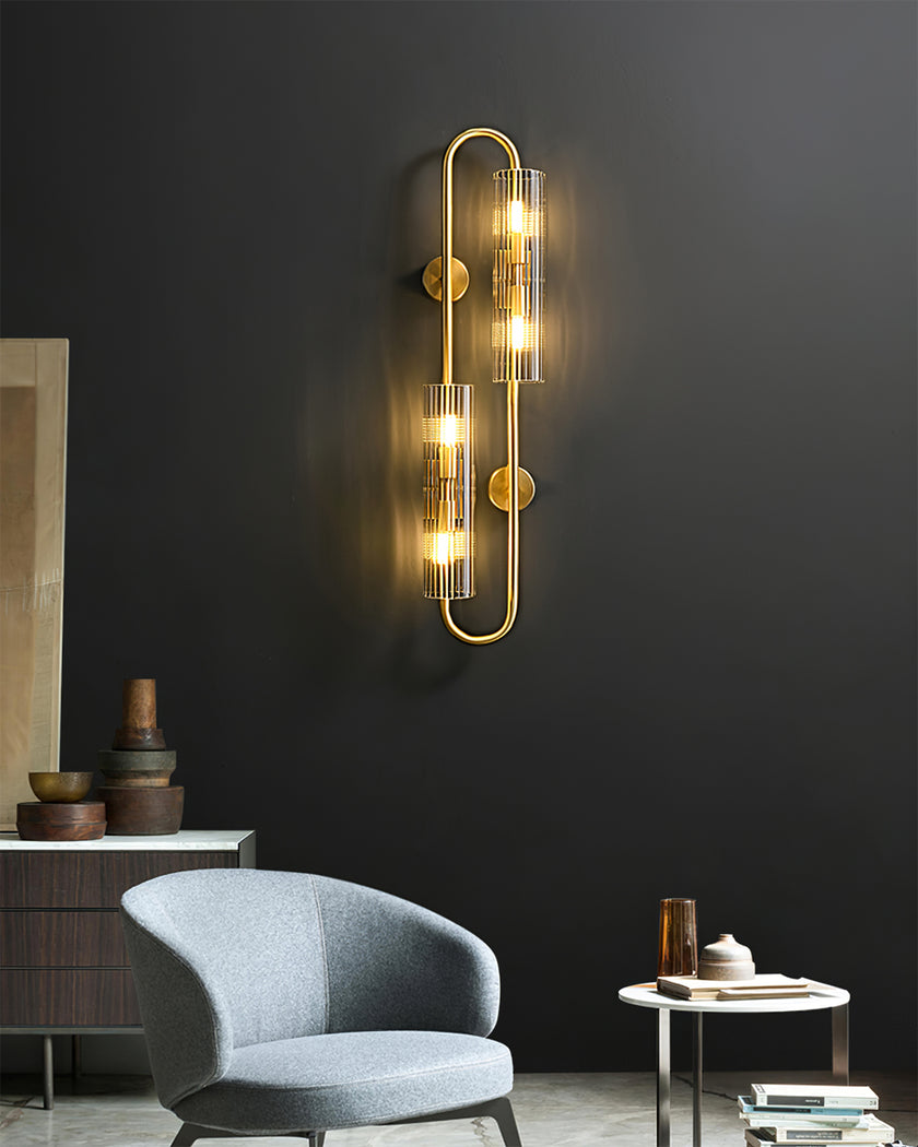 Double Brass Wall Light