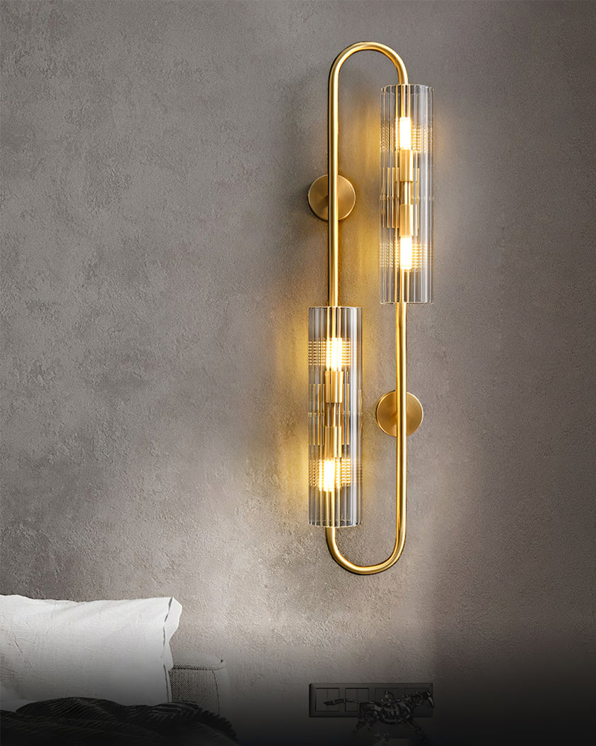 Double Brass Wall Light