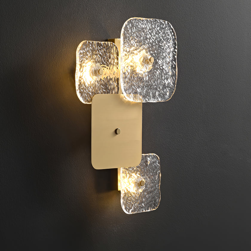 Luminária de parede de vidro quadrada arredondada