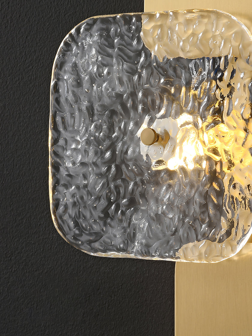 Luminária de parede de vidro quadrada arredondada