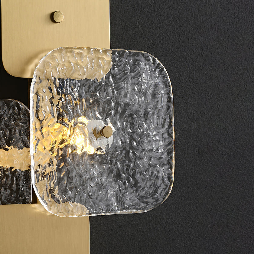 Luminária de parede de vidro quadrada arredondada