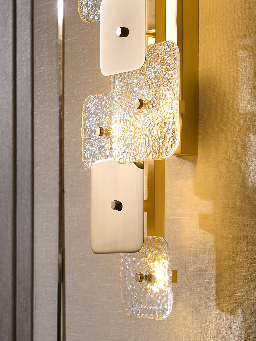 Luminária de parede de vidro quadrada arredondada