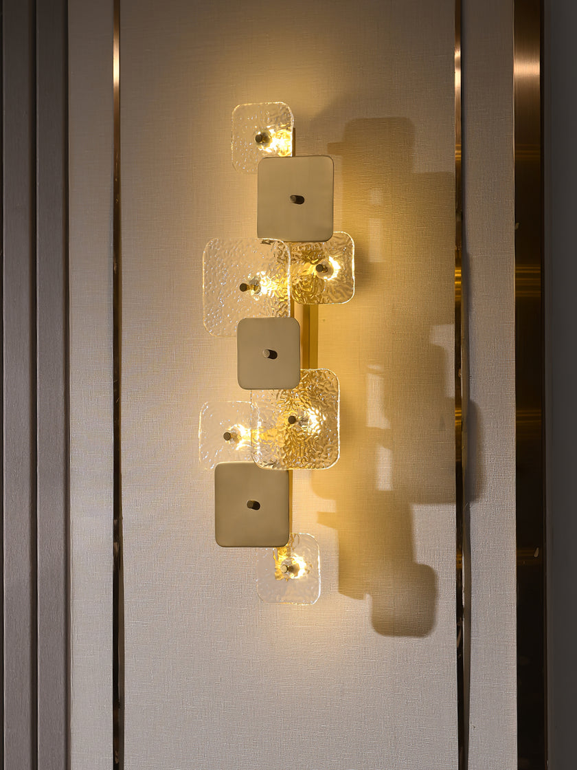 Luminária de parede de vidro quadrada arredondada