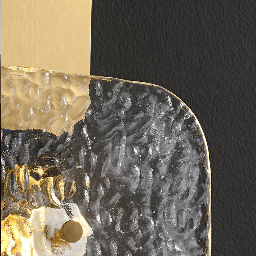 Luminária de parede de vidro quadrada arredondada