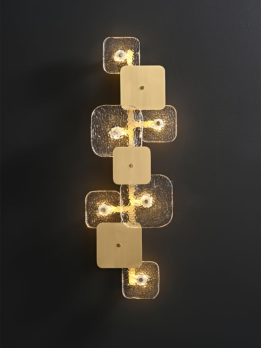 Luminária de parede de vidro quadrada arredondada