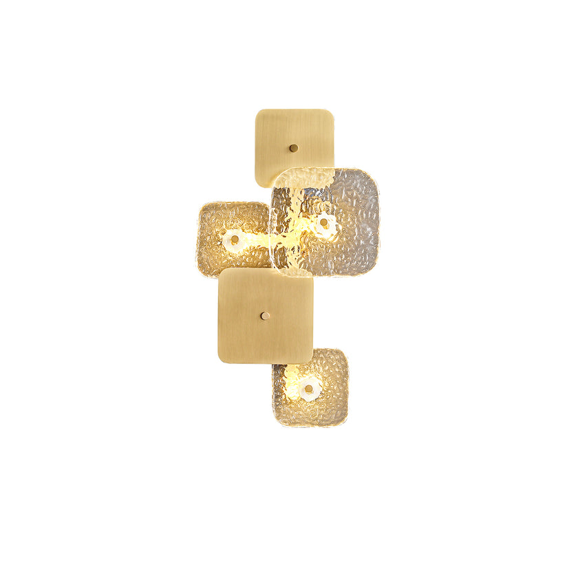 Luminária de parede de vidro quadrada arredondada