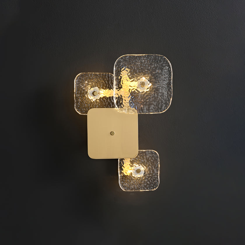 Luminária de parede de vidro quadrada arredondada