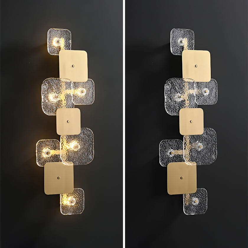 Luminária de parede de vidro quadrada arredondada