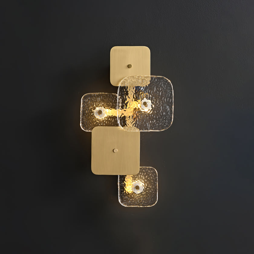 Luminária de parede de vidro quadrada arredondada