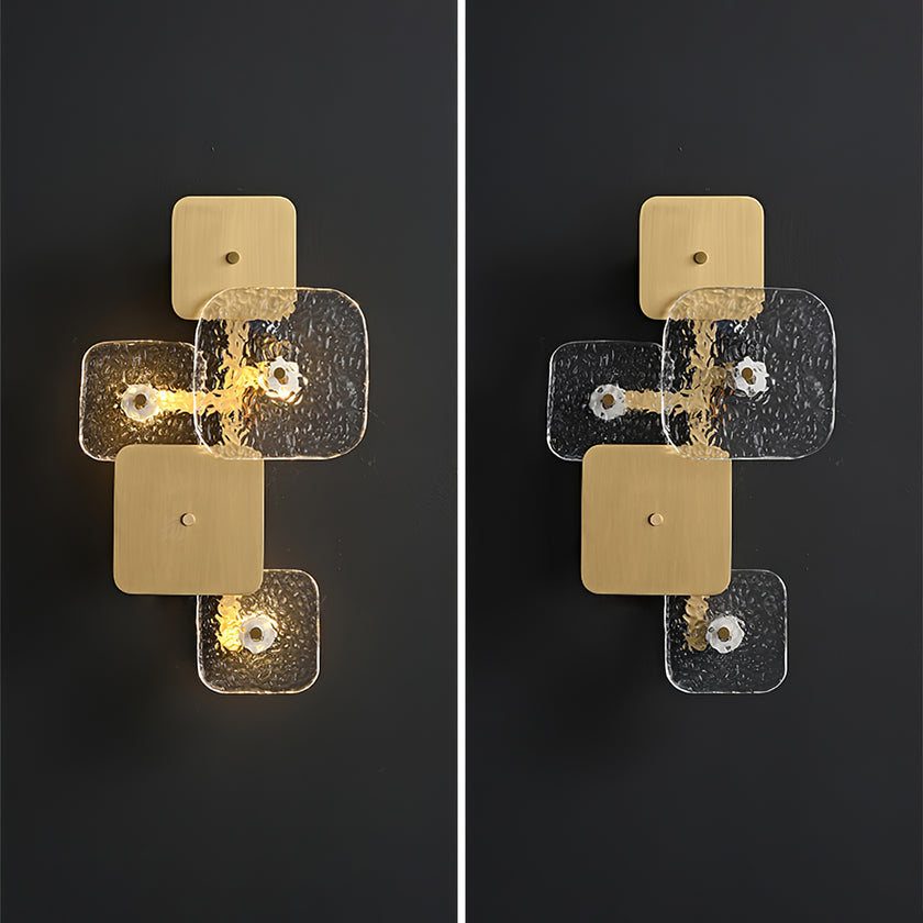 Luminária de parede de vidro quadrada arredondada