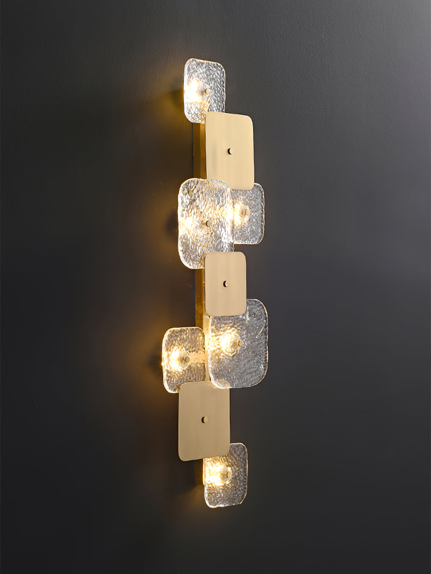 Luminária de parede de vidro quadrada arredondada