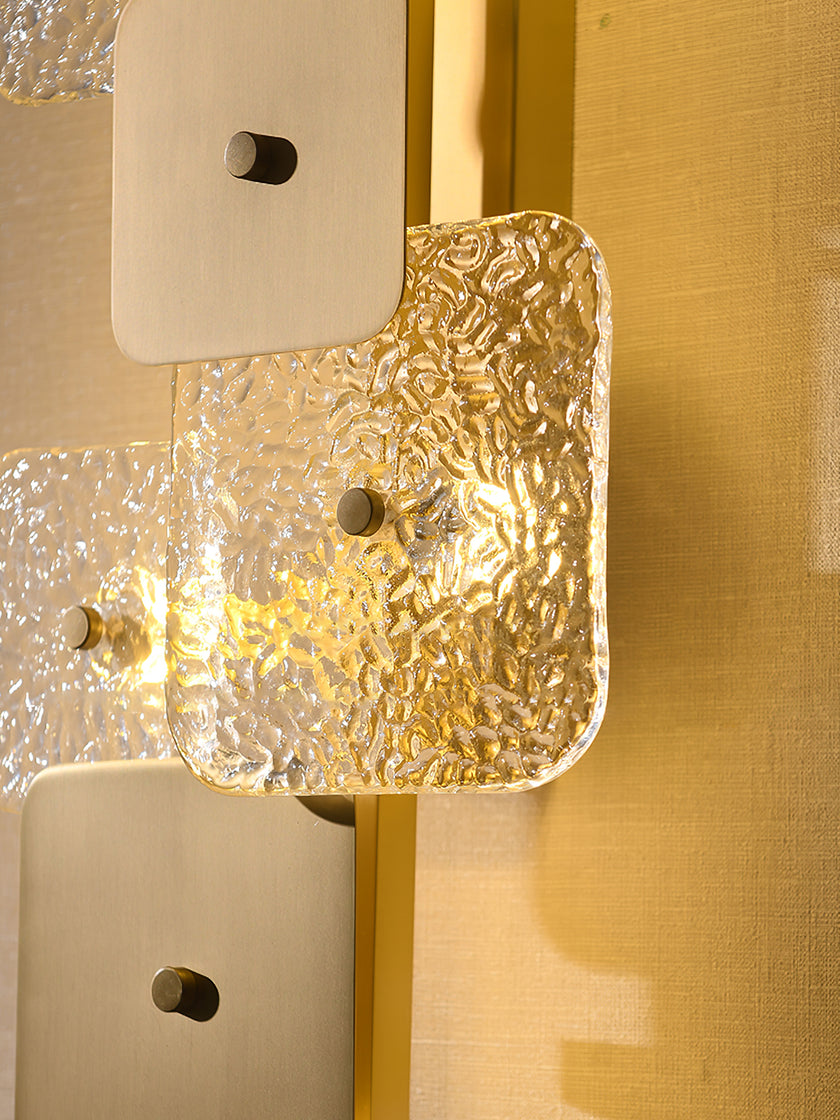 Luminária de parede de vidro quadrada arredondada