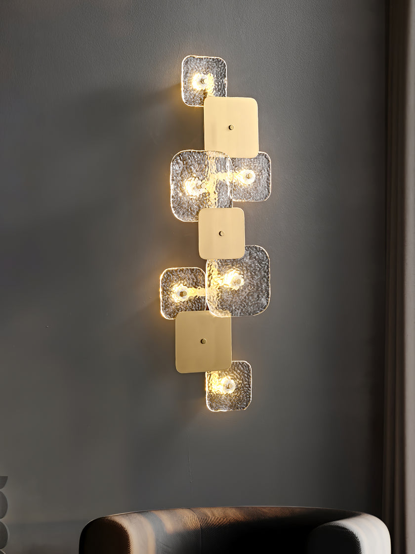 Luminária de parede de vidro quadrada arredondada