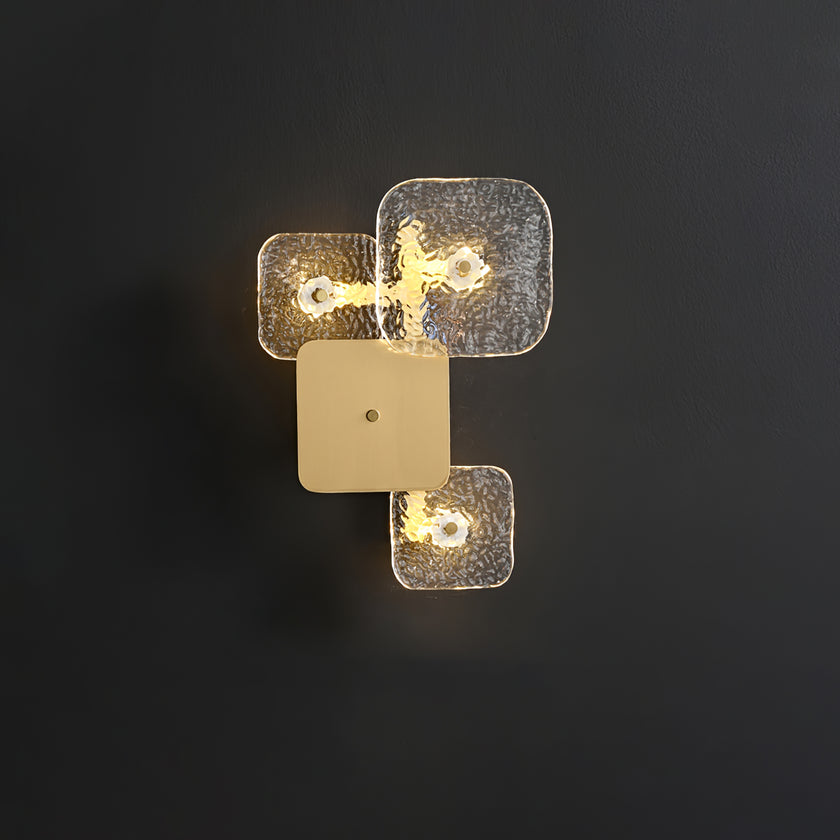 Luminária de parede de vidro quadrada arredondada