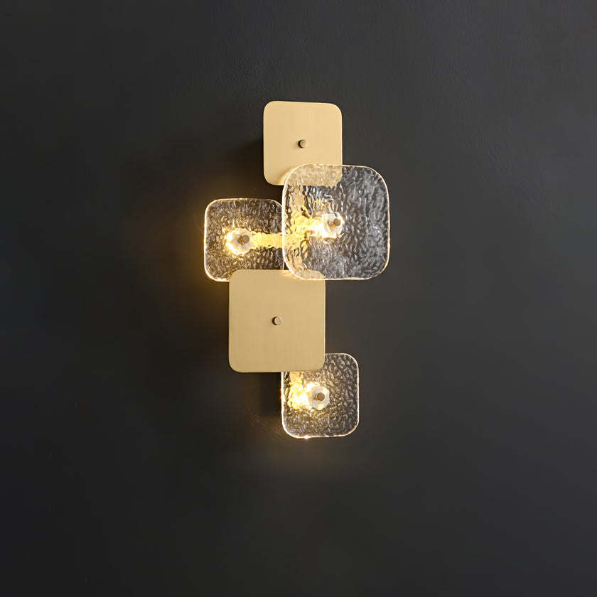 Luminária de parede de vidro quadrada arredondada