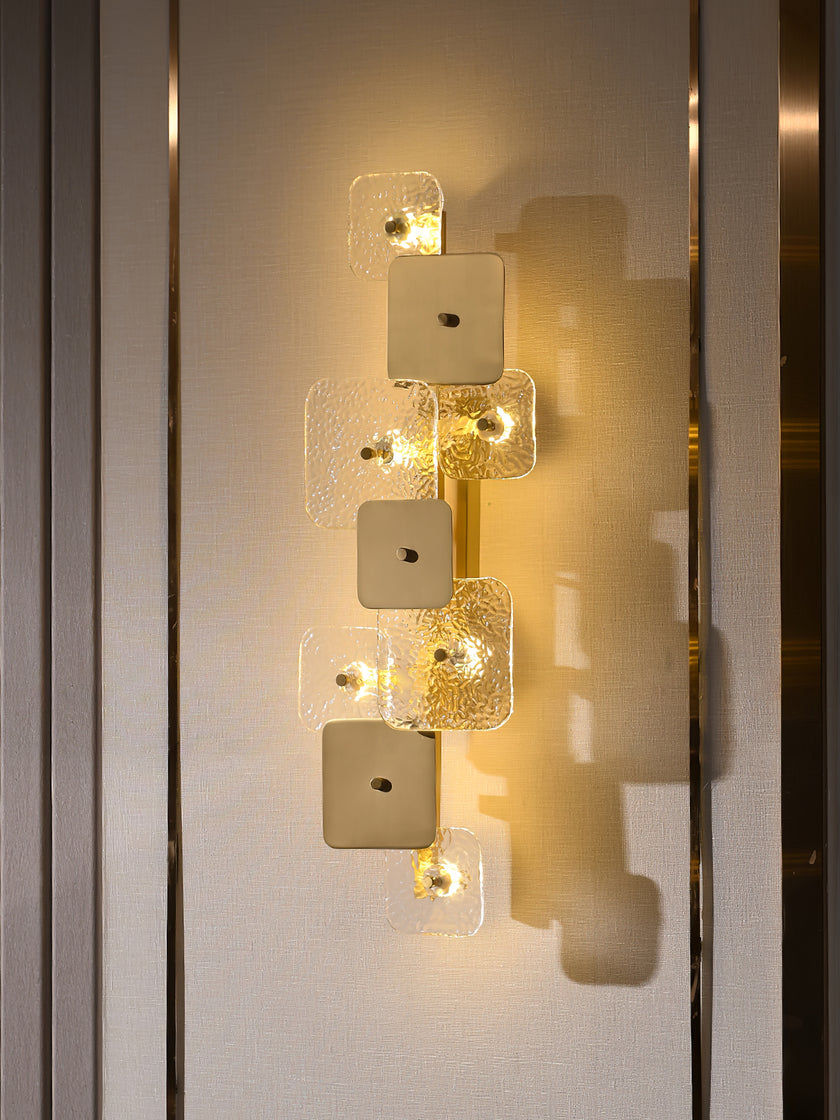 Luminária de parede de vidro quadrada arredondada