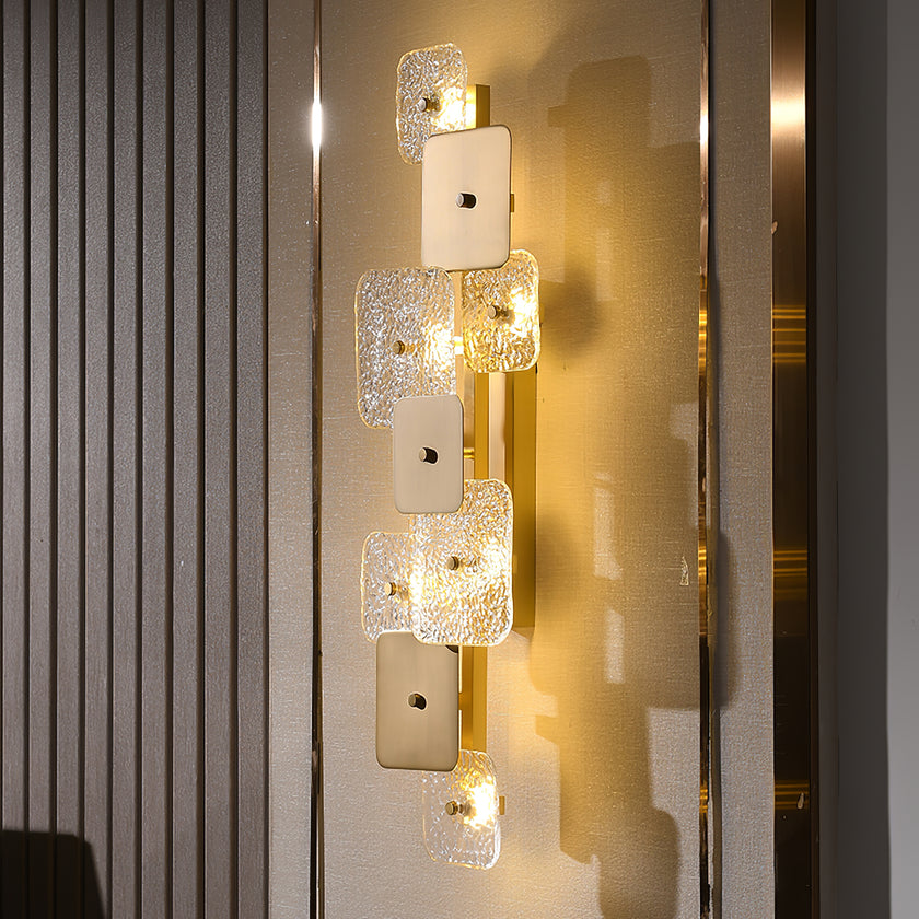 Luminária de parede de vidro quadrada arredondada