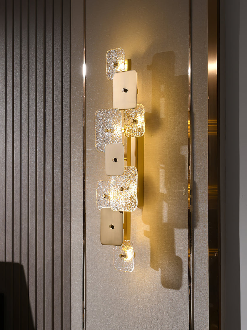 Luminária de parede de vidro quadrada arredondada