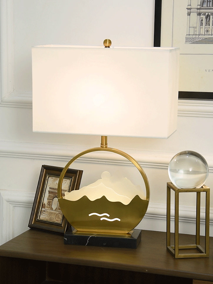 Trapezoid Marble Desk Light
