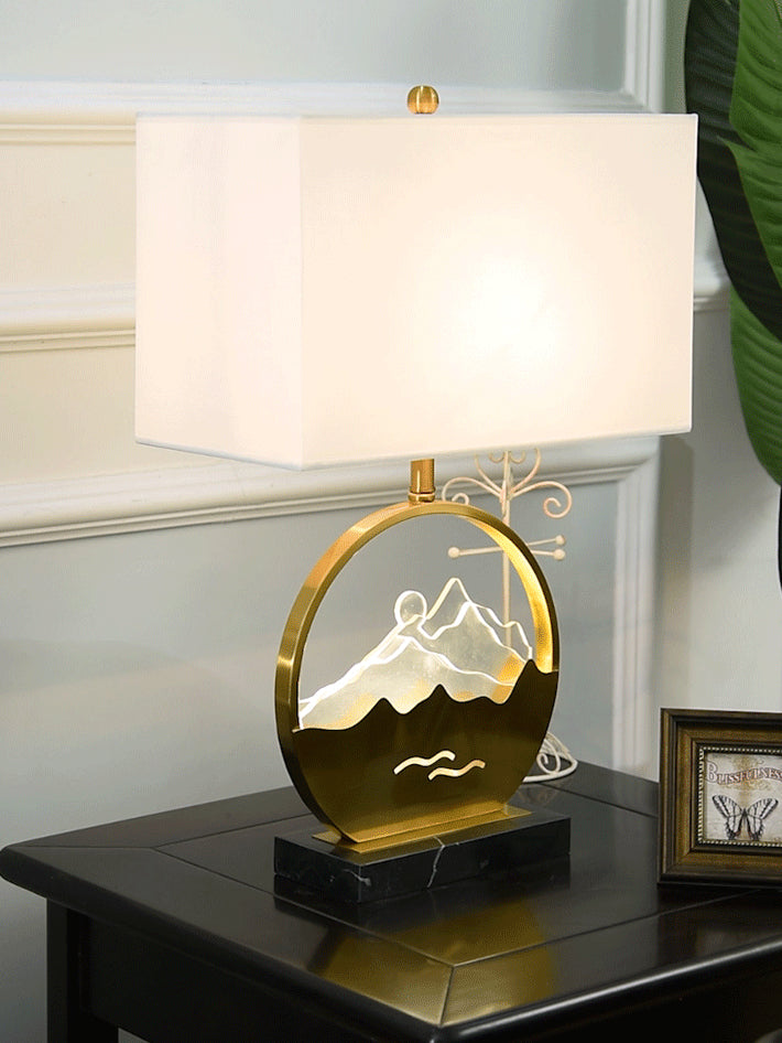 Trapezoid Marble Desk Light