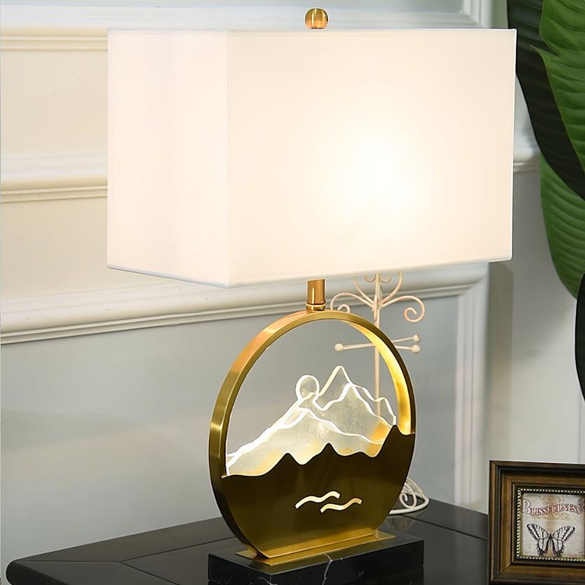 Trapezoid Marble Desk Light