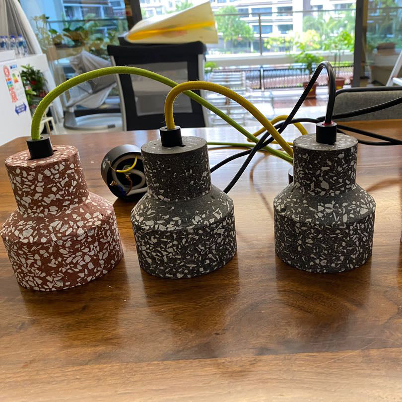 Lampe suspension en terrazzo