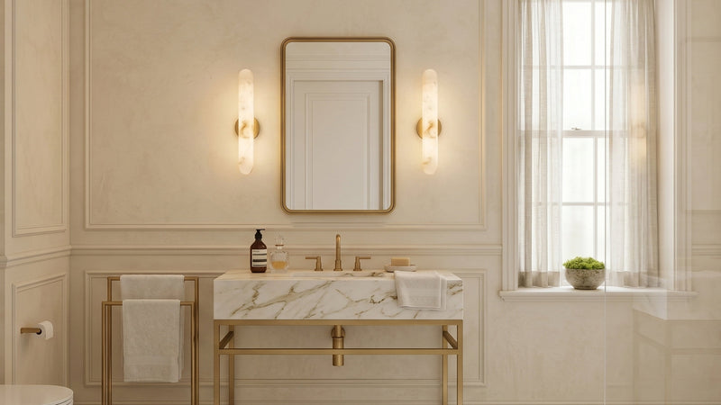 Where Exactly Should You Place Wall Sconces Next to a Bathroom Vanity Mirror?