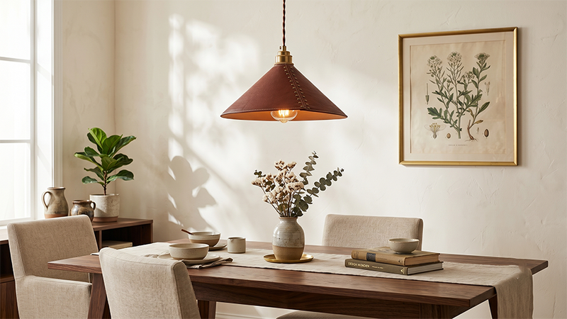 The Warm Detail: 4 Leather-Accented Lights with Vintage Character