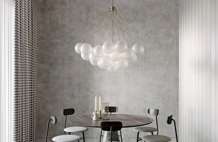 Elegantly illuminate your space: 4 unique glass ball chandeliers!