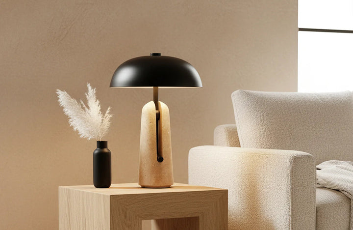 From Stone to Radiance: 6 Travertine Table Lamps That Bring Understated Luxury
