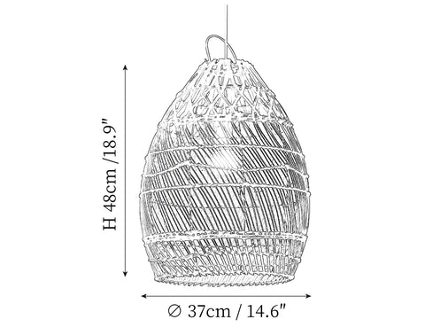 Candelabro de Rattan — Desenhos técnicos 1