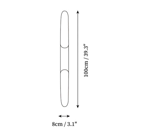 ∅ 3.1″ x H 39.3″ / Dia 8cm x H 100cm