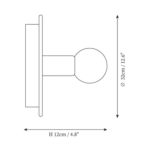 Lámpara de Pared Dot — Planos de dimensiones 1