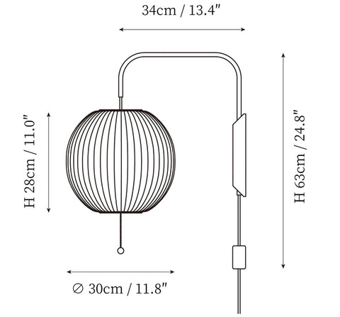 ∅ 11.8″ x H 11″ / Dia 30cm x H 28cm