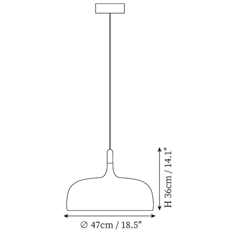 ∅ 18.5″ x H 14.1″ / Dia 47cm x H 36cm
