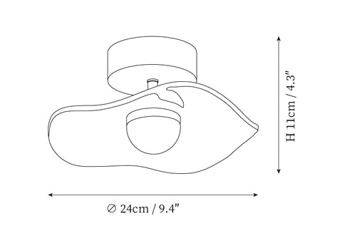 Acrylic Lotus Leaf Ceiling Light — Dimension drawings 1