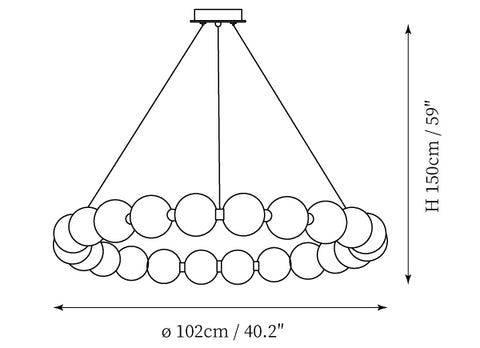 Agnes Chandelier — Dimension drawings 1
