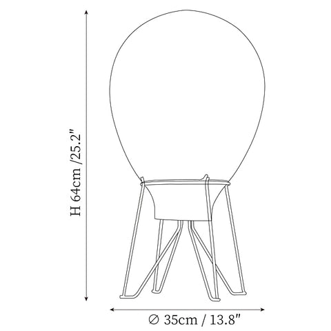 Lampada da Tavolo Air — Dimension drawings 1