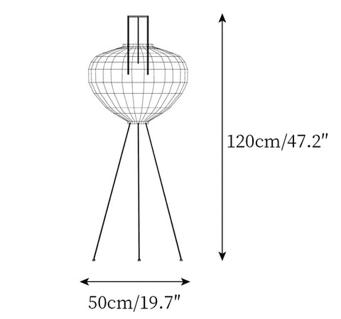 Akari 10A: ∅ 19.7″ x H 47.2″ / Dia 50cm x H 120cm
