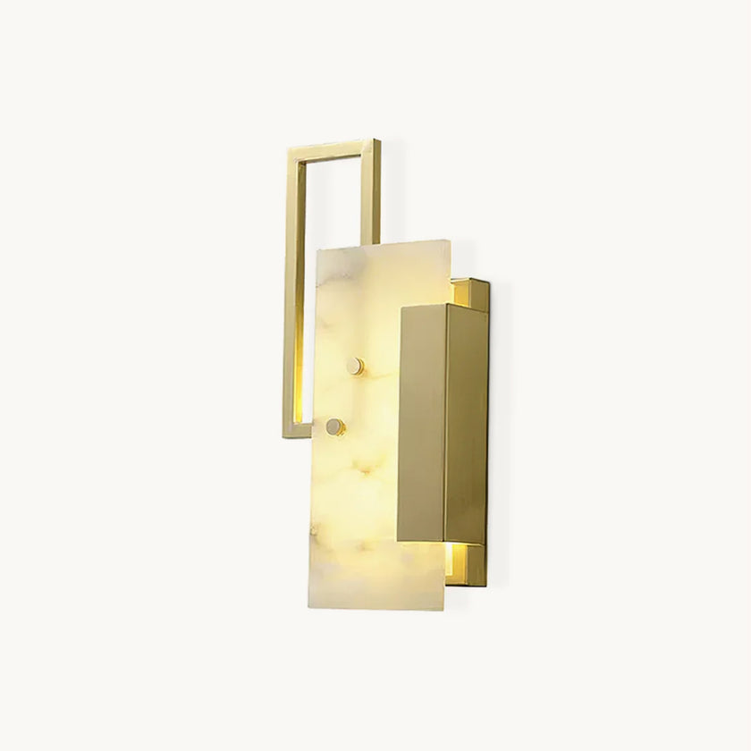 Alabaster Brass Wall Sconce