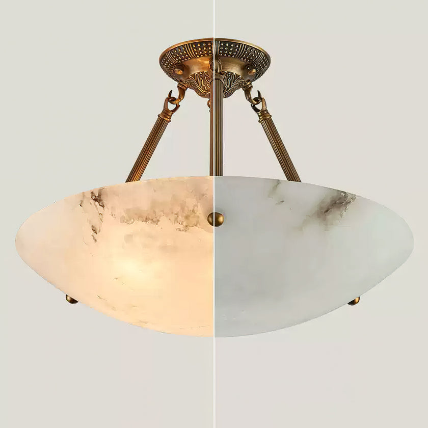 Alabaster Bowl Ceiling Lamp