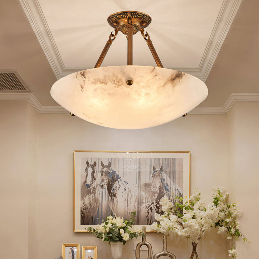 Alabaster Bowl Ceiling Lamp