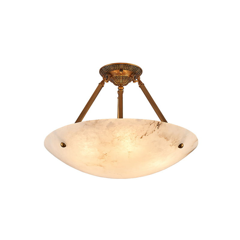 Alabaster Bowl Ceiling Lamp