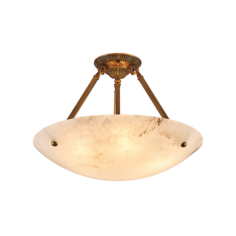 Alabaster Bowl Ceiling Lamp